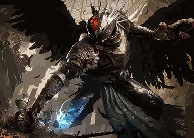 Dark Knight with Black Wings