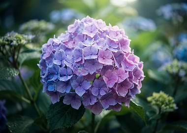 Close-up of a Purple Hydrangea Flower