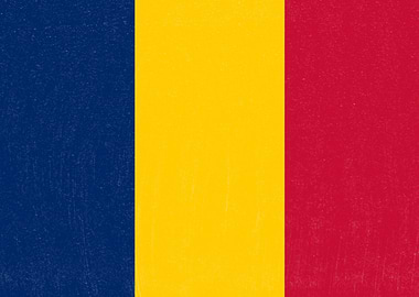 Chad Flag Distressed