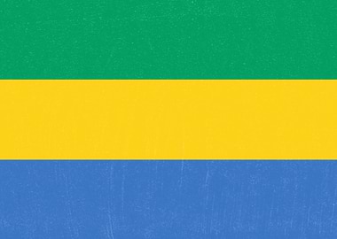 Gabon Flag Distressed