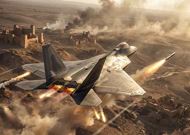 Fighter Jet in Desert Combat