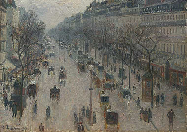 Parisian Boulevard in Winter