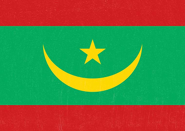 Mauritania Flag Distressed