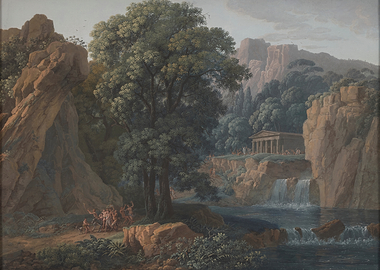 Classical Landscape with Temple and Waterfall