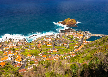 Coastal Town Overlooking the Ocean, Madeira