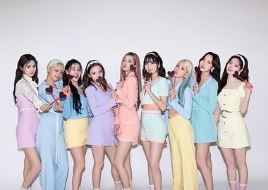 twice Posing with Heart Props