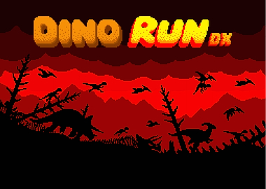 Dino Run DX Pixel Art Title Screen
