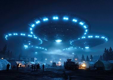 Alien Invasion Over Military Camp