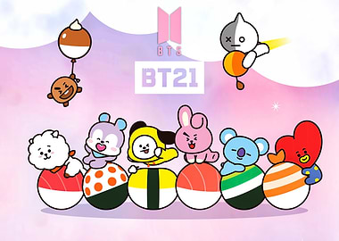 BT21 Characters on Sushi