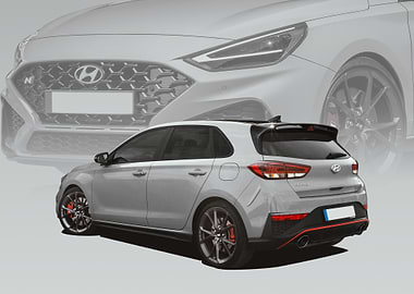 Hyundai i30 N hatchback rear view