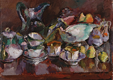 Still Life with Teacups and Pitcher