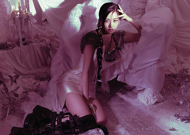 Woman in White Dress with Braided Hair IVE