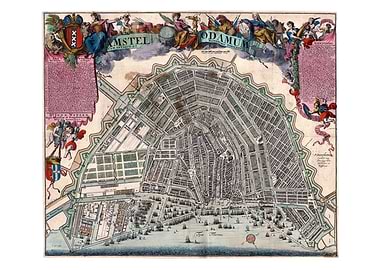 Antique Map of Amsterdam
