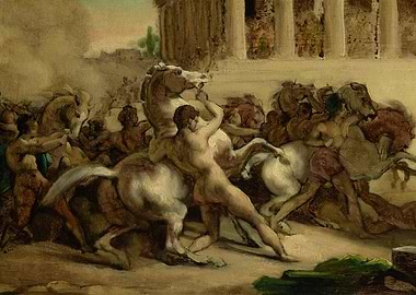 Men Taming Wild Horses