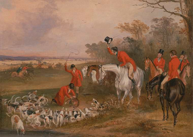 Fox Hunt with Hounds and Riders