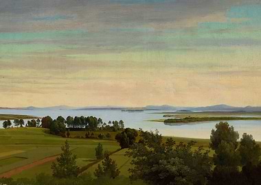 Pastoral Landscape with Water and Hills