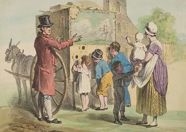 Street Showman and Children at Battle of Waterloo Display