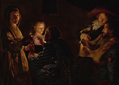 People gathered around a candle