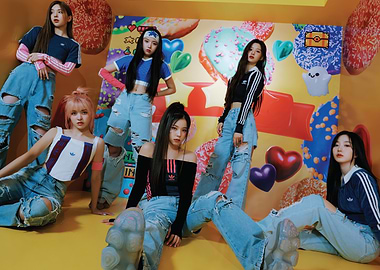 nmixx Poses in Colorful, Candy-Themed Studio