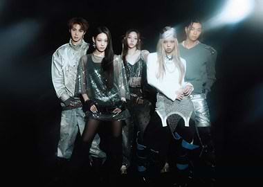 K-Pop allday project Posing in Futuristic Outfits