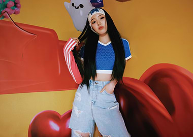 Jiwoo nmixx in casual streetwear