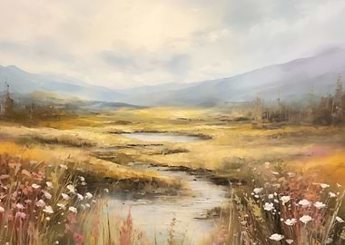 Vintage Meadow Landscape