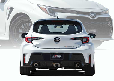 White Toyota GR Corolla Rear View