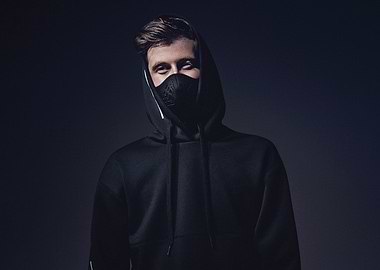 alan walker in Black Hoodie and Mask