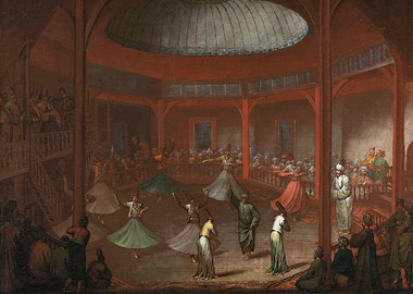 Whirling Dervishes in a Circular Chamber