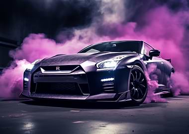 Nissan GT-R in Purple Smoke