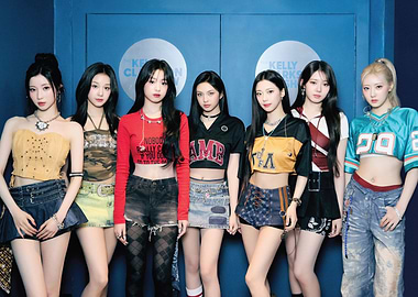 K-Pop Group Poses on Set babymonster