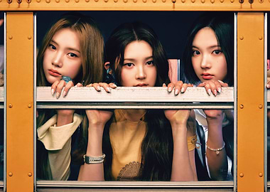 babymonster Peeking Through Bus Window