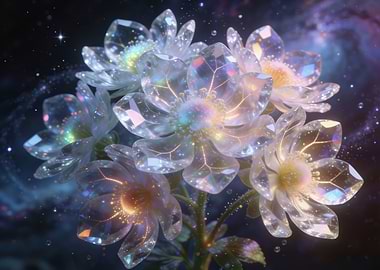 Crystal Flowers in Cosmic Nebula