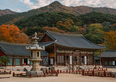 Autumn Temple in South Korea