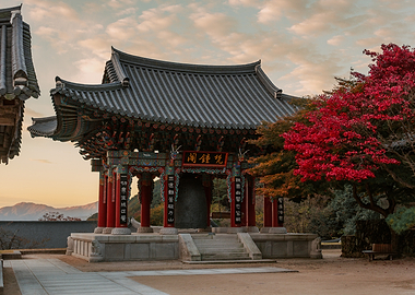 Korean Temple Sunrise