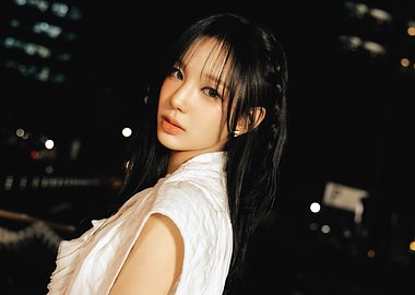 K-Pop ryu sarang in White Top at Night