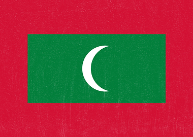 Maldives Flag Distressed