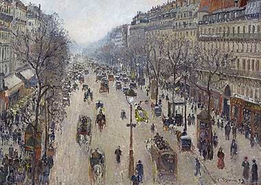 Parisian Boulevard in Winter