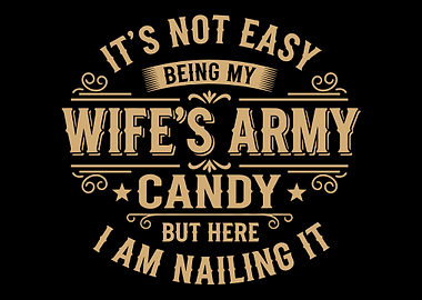 Wife’s Army Candy Poster, Funny Military Husband Quote Wall Art Vintage Print
