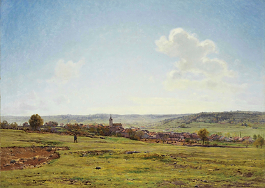 Pastoral Village Landscape Painting