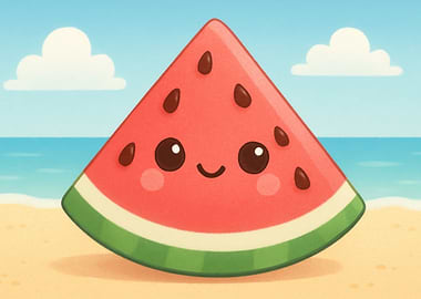 Cute Kawaii Watermelon Slice