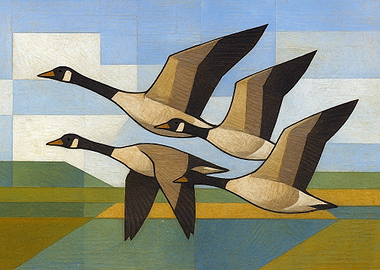 Geese Flying in Formation