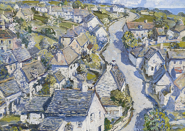 Coastal Village Painting