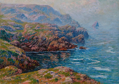Coastal Rocky Landscape Painting