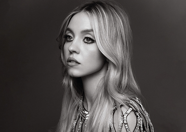 Sydney Sweeney Black and White Portrait