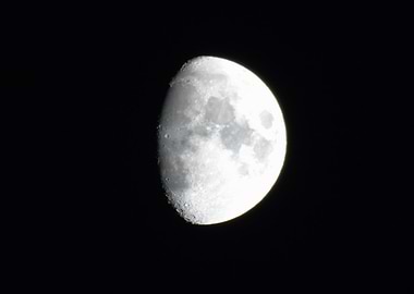 Half Moon in Dark Sky