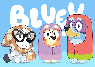 Bluey Characters in Towels