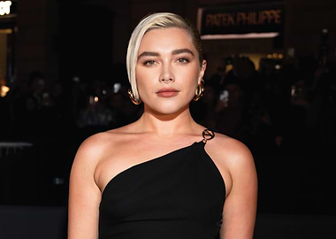 Florence Pugh Black Dress Portrait