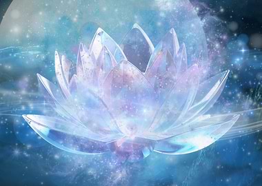 Crystal Lotus Flower in Cosmic Nebula