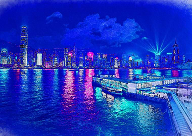 Hong Kong Skyline at Night